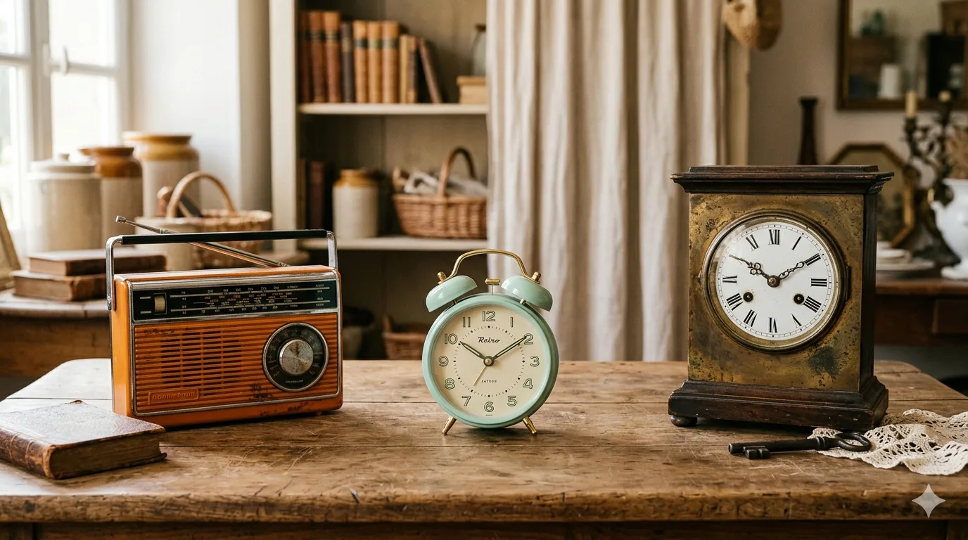Exemple d’objets vintage, rétro et anciens